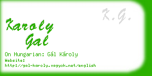 karoly gal business card