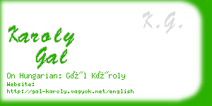 karoly gal business card